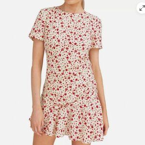 NWT C/MEO COLLECTIVE Intersect Mini Dress In Citron Ditsy